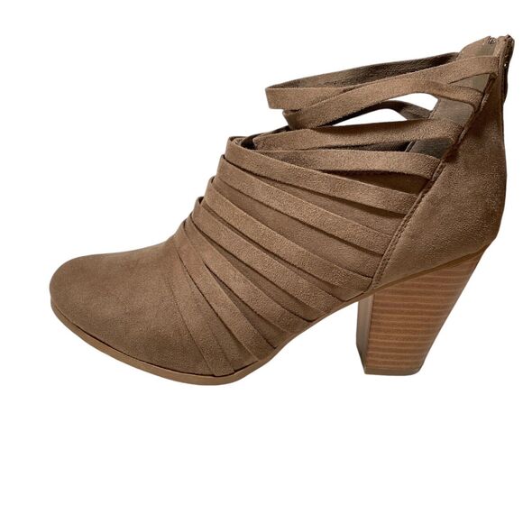 JG Strappy Gladiator Stacked Heel Suede Shoes Women’s Size 11 Tan BRAND NEW - Picture 3 of 11